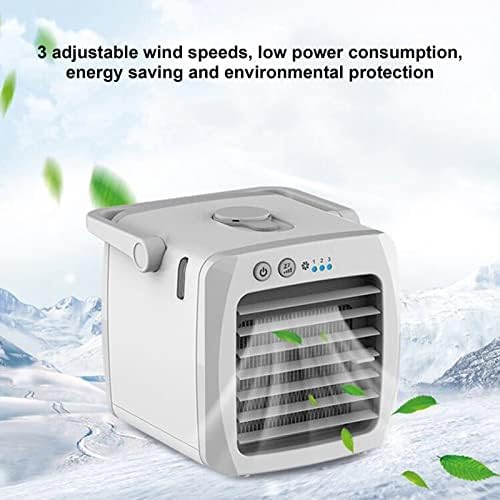 PLPLAAOO преносни климатизери, мини ладилник за воздух, преносен личен ладилник за воздух, преносен 5W 3 менувач на климатик прилагодлив