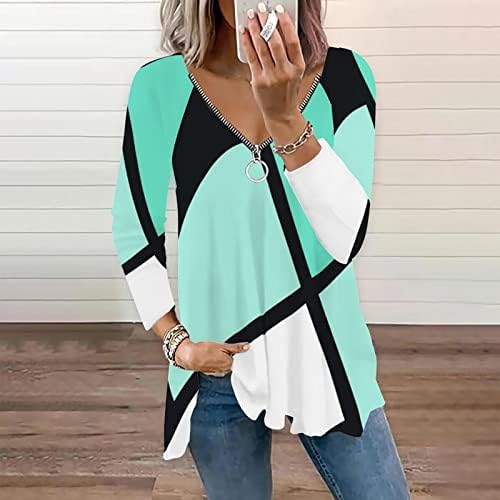 Женски тенок фит моден џемпер печати V вратот пулвер руно плус кошули со големина секој ден џемпер врвови блузи