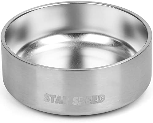 Чинии за кучиња од не'рѓосувачки челик Starspeed 42oz со гума на дното што не се лизга со двојни метални метални метални кучиња и чинија
