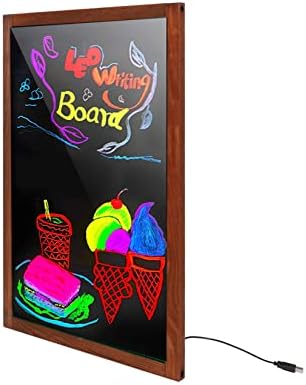 Borwart LED цртање на креда табли: 22 × 14 инчи рамка за висина на екранот - Подарок за стаклена површина за деца, ресторан, кујна