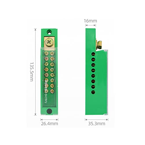 Кутија За Дистрибуција на конекција 1 - во 16-Надвор Трифазен Зелен Терминал Блок Ред Разводна Кутија Дел Линија 1 парчиња