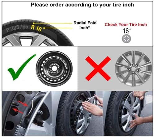 16 -инчен Snap на Hubcaps компатибилен со Dodge - сет од 4 капаци на раб за тркала од 16 инчи - црна