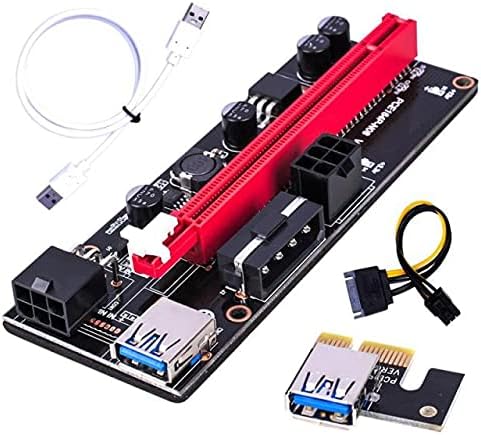 Конектори Ver009s PCI -E Riser картичка USB 3.0 Cable PCI Express 1x ~ 16x Extender PCIE адаптер SATA 15pin до 6 пински напојување за рударство за рударски графички процесор -