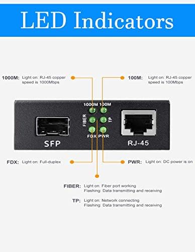 3 пакет 1,25g Мултимод SFP LC модул со SFP во Media Converter, 10/1 100/1000M RJ45 до 1000Base-Sx Transceiver, за Cisco, Meraki и повеќе, MMF,