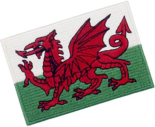 Емтао Велс, пач ја извезе моралот Апликација железо на шиење на велшкиот амблем