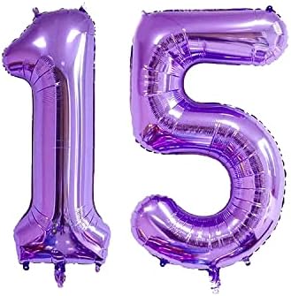 Xlood број 15 балони 32 инчи дигитален балон азбука 15 роденденски балони Дигита 15 хелиум балони големи балони за роденденски партии за