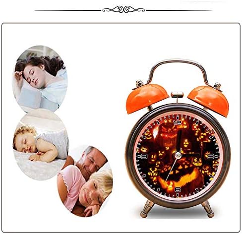 Alarm Alarm Alarm Alarm Alarm, часовник со тиква од тиква со ноќна светлина 029.Jack-O'-Lantern City Collection