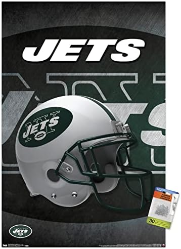 NFL New York Jets - шлем 16 wallиден постер со пинови за притискање