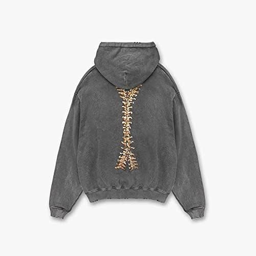 Nufiwi гроздобер поштенски дуксери за жени rhinestone графички преголеми џемпери естетски пуловер јакни готска улична облека