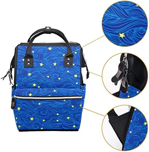 Starsвезди сина starвездена небо торба за пелена ранец бебе бебешко менување торби со повеќе функции торба за патување со голем капацитет