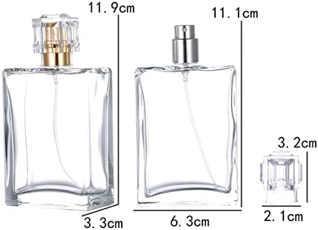 Ysljsm 2-пакет од 100 ml чисти стаклени шишиња со парфеми, шише со спреј за парфеми за полнење, распрскувач на парфеми, празно шише со парфеми,