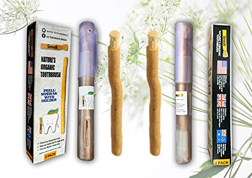 SEWAK Miswak Стапчиња За Заби Природна Четка за Заби | off exture / siwak Органска Дрвена Четка За Заби Орален Избелувач За Заби Со Држач