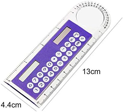 Shulemin 3 во 1 калкулатори мини џеб основен калкулатор со лупа на соларни транспарентни калкулатор на владетел дигитален калкулатор