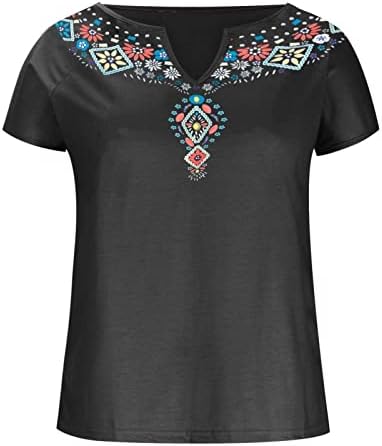 Врвна маичка за женски летен есен кратки ракави против памучен памук графички гроздобер случајна мета ан