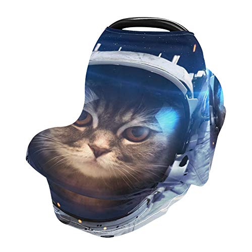 Yyzzh астронаут мачка животно во вселената сина галакси универзум печати затегната бебешка седиште за бебиња за бебиња, новороденче