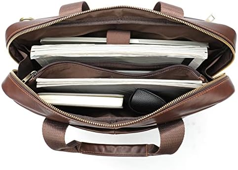 Womleys Оригинална кожна чанта за мажи 15,6 инчи лаптоп торба за месинџер за деловни чанти за чанти за чанти за чанти од рамо
