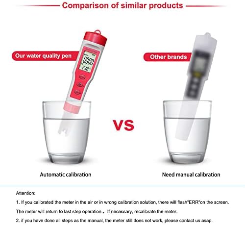 Дигитален LCD дисплеј TDS/EC/PH/PH/TEMP мерач тестер аквариум монитор за квалитет на вода Тест на почвата со АТЦ функција