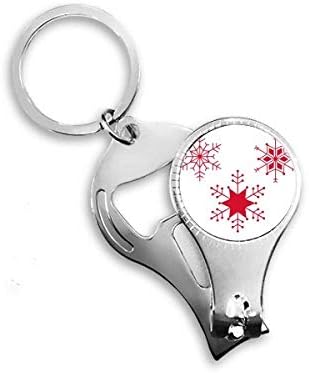 Божиќна снегулка црвена фестивал на нокти прстен прстен клуч за шишиња со шишиња со шише
