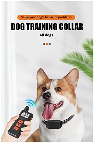 Wakaip Електрична обука за кучиња, јака за обука, помага во однесувањето, помага во лаење електричен шокатор со шок вибрации звук далечински