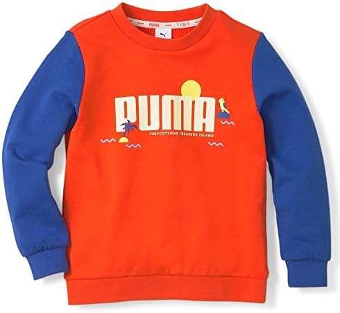 Puma Toddler Boys x Tiny Colourblocked Crew Neck Sweatshirt Casual - црвена