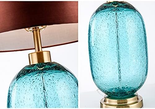 LXXSH Европски стил Едноставно ретро сино шише керамичко маса за ламба во кревет во спална соба модна ткаенина уметност табела ламба