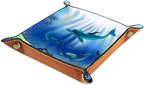 Лиетни Подводниот Свет На Делфините И Растенијата Кутија За Складирање Кревет Десктоп Фиока Промена Клуч Паричник Монета Кутија