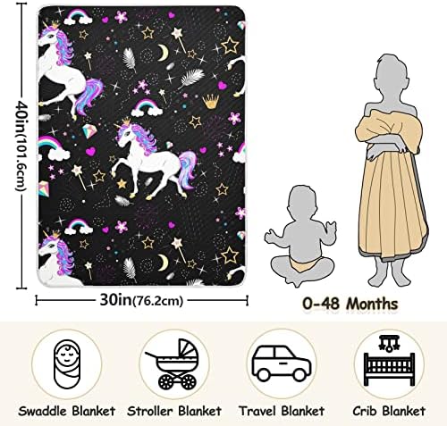 Swaddle Bankено светкаво памучно ќебе за коњи за новороденчиња, примање ќебе, лесен меко висино ќебе за креветчето, шетач, расадник ќебиња,