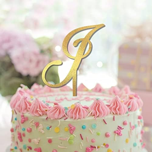 Писмо Ј Торта Топер Почетна Обичај Секој Иницијал За Свадба Роденден Торта Украси Цветни Невестински Туш Подарок За Мажи Жени