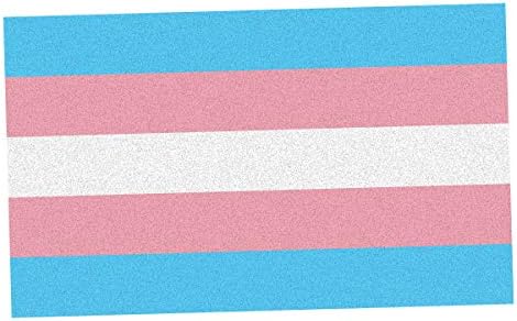 Применливо PUN рефлексивно трансродово знаме на гордоста на ЛГБТ - налепница за винил декорации 2 инчи широк рефлексивен