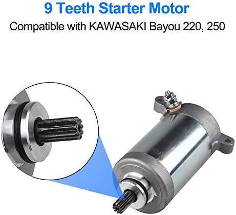 Waterwich Starter компатибилен со Kawasaki Bayou 220 250 KLF220 KLF250 1988-2011 го заменува SMU0052.21163-1130, 21163-1266,