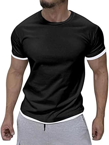 XXBR маички за вежбање со кратки ракави, летни атлетски спортови маица тенок вклопуваат мускули цврста боја основни екипи на екипаж