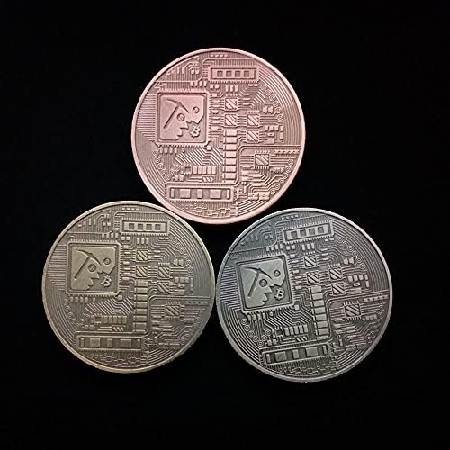 3 парчиња Комеморативна Монета Позлатена Сребрена Монета Биткоин Биткоин Виртуелна Криптовалута 2021 Ограничено Издание Колекционерска