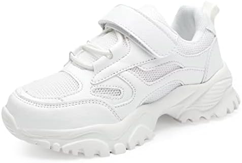 Yavy чевли за девојки Тениски чевли момче трчаат кожни патики за дишење атлетски чевли со лесни деца за одење чевли