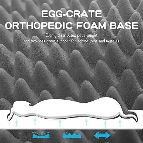 Душеци за Кревети за Кучиња За Големи Кучиња - Ортопедски Кревет За Миленичиња За Кучиња Дебел Гајба За Пена Од Јајца, Отстранлив Капак
