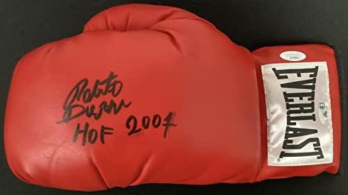 Роберто Дуран Потпиша Боксерска Ракавица Everlast Autograph Натпис ХОФ 2007 ЈСА-Боксерски Ракавици Со Автограм