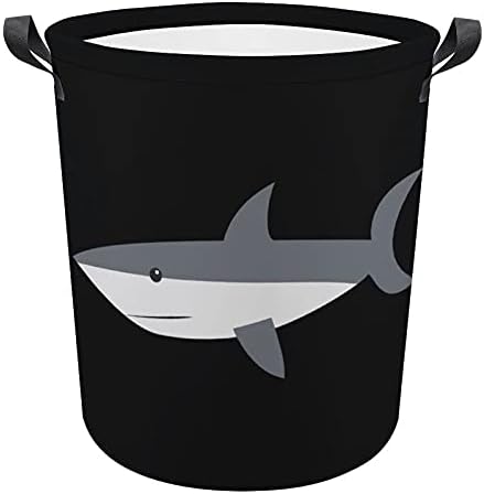 Цртани ајкули за перење алишта за складирање корпи за складирање со лесни рачки за носење за организатор на облека за играчки