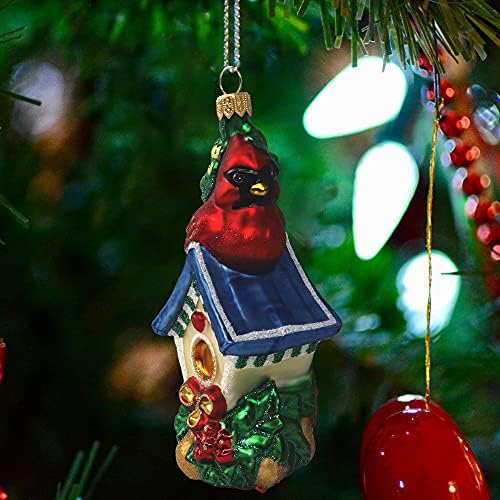 Ограничено издание Курт Адлер кардинал Птица на птици - украс за елка на елка за рамо за одмор, уникатни подароци и празничен декор - ексклузивно