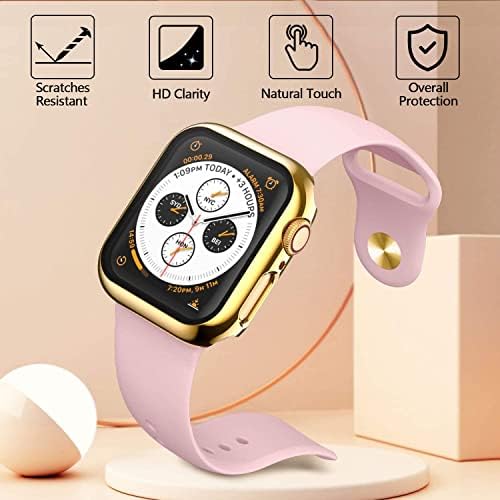 Hankn 2 пакет 42мм за Apple Watch Series 3 2 1 Temented Glass Screen Case Case 42mm, позлатена тврда целосна покриеност на покритието на шок