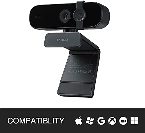 Rapoo 1440p Бизнис Веб Камера Со Двојна Микрофон &засилувач; Приватност Покритие, USB FHD Веб Компјутерска Камера, Приклучок и Игра,