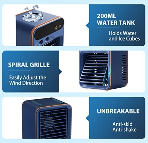 HyWecy 2023 Преносен климатик за климатик за производство на климатик во три брзини и брзина на спреј, преносен вентилатор за ладење на испарување