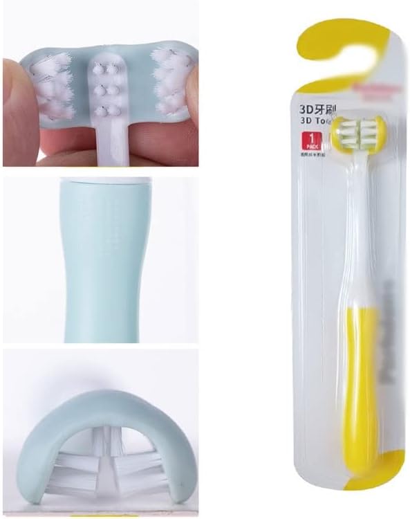 N/A Dires Девојки подароци 3 еднострана четка за заби Мека влакно лесна зафат за четка за заби 3Д четка за заби