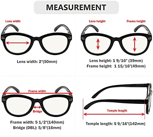 Очила за прогресивно читање со 4-пакувања со очила за читање сина светлина за блокирање на жени за жени, мултифокални читатели
