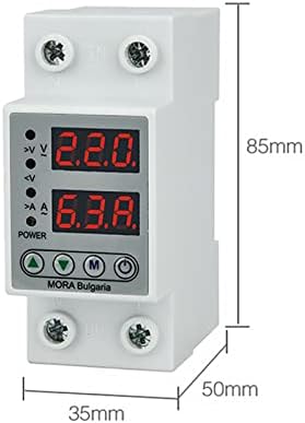 Digital Digital Digital Over и под напон заштитник со двојна дисплеј 40A 63A 230V DIN Rail Relay Renge Gration над струја заштита