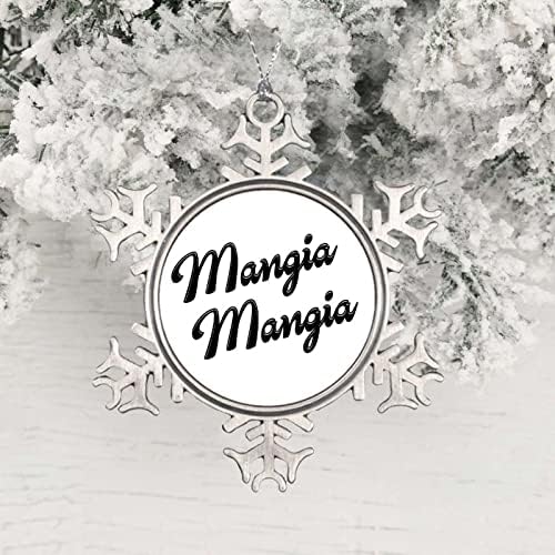 2021 Божиќна украс Снегулка, тркалезни метални украси за божиќна мангија мангија, смешни идеи за чување подарок новогодишно дрво зимско