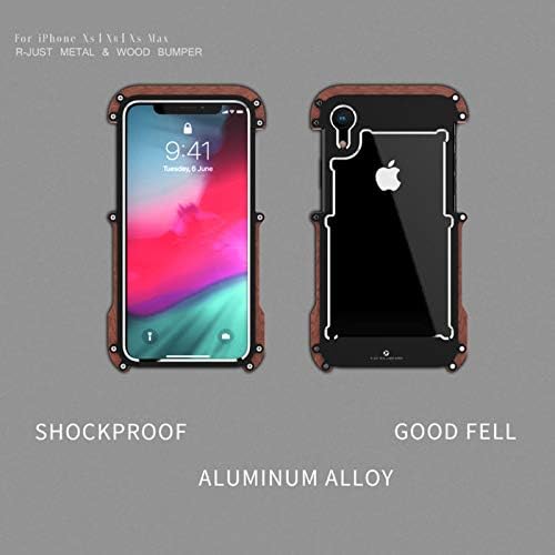 Нова хибридна природно дрво алуминиумска метална рамка Телефонски случај за iPhone 11 Pro Max