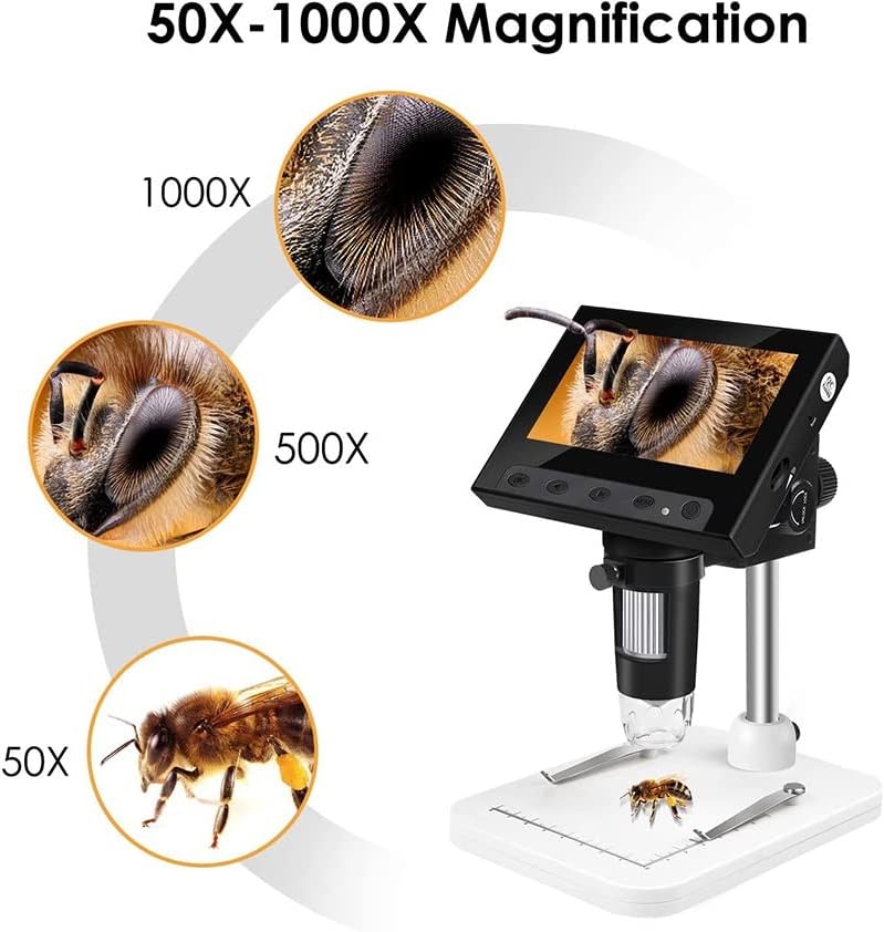 Додатоци за микроскоп 4,3 инчен LCD микроскоп 50x-1000x зголемување USB дигитален микроскоп лабораторија потрошувачки