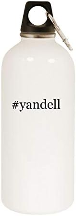 Производи од Моландра #yandell - 20oz хаштаг не'рѓосувачки челик бела вода шише со карабинер, бело