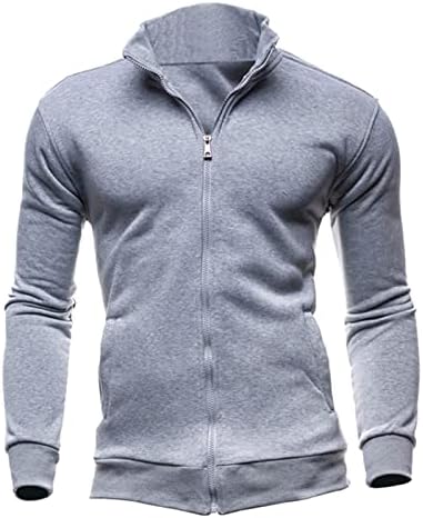 Adssdq zip up hoodie for men, модни палто постепено покачување со долг ракав зимски преголем вграден ветерно -јакна zip17