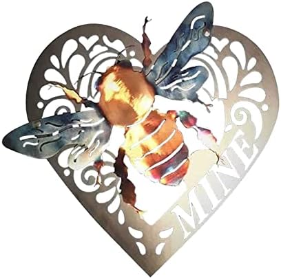 Рустикално дрво добредојде знак Рустикален круг дрвени венци чувари на пчели метални уметнички дворови шарени пчели