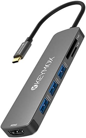 KEYMOX USB C Hdmi, Macbook Pro Multiport Адаптер USB C Dongle, 4K USB-C до HDMI, 3 USB 3.0 Порти И Сд/TF Картички Читач За Macbook Air Pro ChromeBook Pixel MATEBOOK XPS